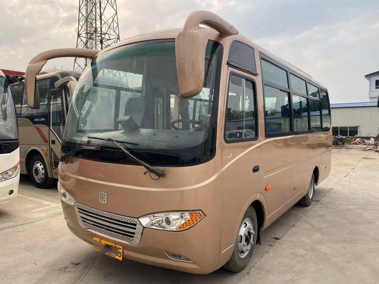 Used Mini Bus External Swinging Door 25 Seats Sliding Window Front Engine With A/C 2nd Hand Zhongtong LCK6660D