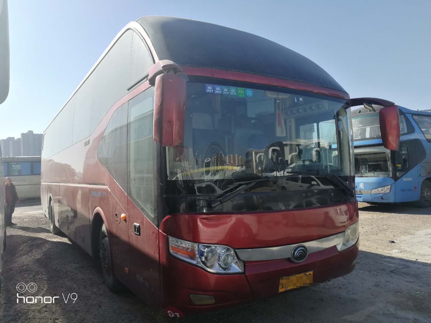 ZK6127H Red Yutong BRAND Used secondhand Buses 51 seats 2013 Year Running good condition with A/C Auto door